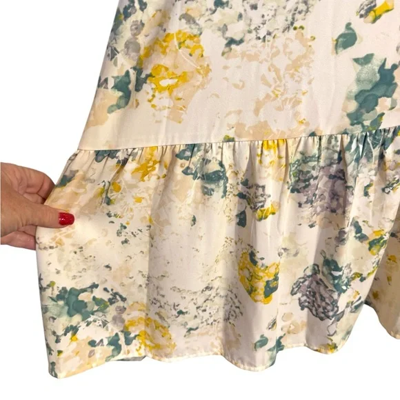 Pretty Summer Floral V-Neck Dress LARGE   #CL - Picture 4 of 7